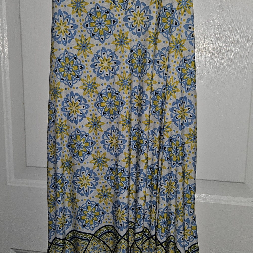 Floral Blue and Yellow Swim Coverup